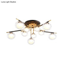DecorBites™ Contemporary Gold Oval Shade Ceiling Fixture - Dining Room Glass & Metal Semi Flush Mount Light