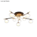 DecorBites™ Contemporary Gold Oval Shade Ceiling Fixture - Dining Room Glass & Metal Semi Flush Mount Light