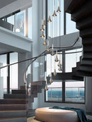 Decorbites contemporary horn chandelier living room black glass light