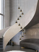 Decorbites contemporary horn chandelier living room black glass light