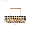 DecorBites™ Contemporary Island Ceiling Lamp with Clear Crystal Prisms and Black Triangle Ornament