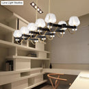 Modern black & brass contemporary island lamp clear amber smoke bedroom