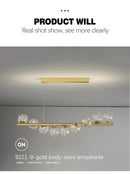 DecorBites™ Contemporary LED Glass Chandelier for Home Lighting