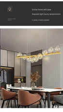 DecorBites™ Contemporary LED Glass Chandelier for Home Lighting