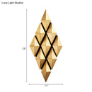 DecorBites™ Contemporary LED Wall Lamp with Metallic Gold Diamond Shade - Warm/White Light, 23"/31" Width