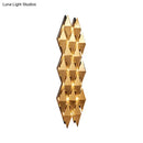 DecorBites™ Contemporary LED Wall Lamp with Metallic Gold Diamond Shade - Warm/White Light, 23"/31" Width