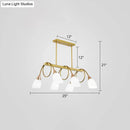 Modern black & gold contemporary milk glass chandelier dining room