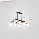 Modern black & gold contemporary milk glass chandelier dining room