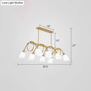 Modern black & gold contemporary milk glass chandelier dining room