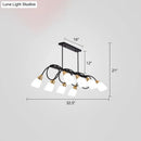 Modern black & gold contemporary milk glass chandelier dining room