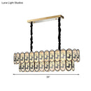 DecorBites™ Contemporary Oval Nickel Over Island Lighting - Crystal Suspension Light (10 Lights)