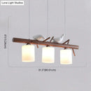 DecorBites™ Contemporary Wood Island Pendant with Nutcracker Design and Cylindrical Glass Shades - Set of 3 Lights