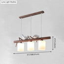 DecorBites™ Contemporary Wood Island Pendant with Nutcracker Design and Cylindrical Glass Shades - Set of 3 Lights