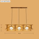 DecorBites™ Contemporary Wooden Beige Hanging Light - Rectangular Cage Island Lamp for Restaurants