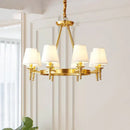 Decorbites copper american chandelier with fabric shades dining room