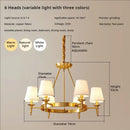Decorbites copper american chandelier with fabric shades dining room