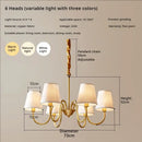 Decorbites copper american chandelier with fabric shades living room