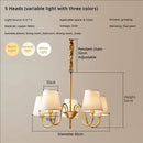Decorbites copper american chandelier with fabric shades living room
