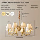 Decorbites copper american chandelier with fabric shades living room