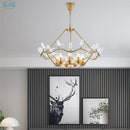 Decorbites copper bird chandelier dining room gold glass light