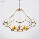 Decorbites copper bird chandelier dining room gold glass light
