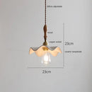 DecorBites™ Copper Ceramic LED Pendant Lamp with Wood Handle for Home Decor