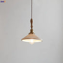 DecorBites™ Copper Ceramic LED Pendant Lamp with Wood Handle for Home Decor