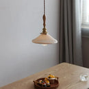 DecorBites™ Copper Ceramic LED Pendant Lamp with Wood Handle for Home Decor