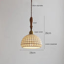 DecorBites™ Copper Ceramic LED Pendant Lamp with Wood Handle for Home Decor