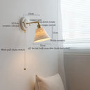 White and gold copper ceramic led wall lamp for living room