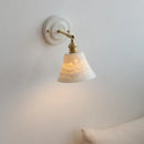 White and gold copper ceramic led wall lamp for living room