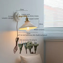 White and gold copper ceramic led wall lamp for living room
