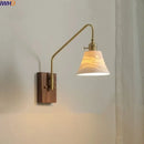 Modern brass and copper ceramic led wall lamps for bedroom