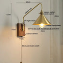 Modern brass and copper ceramic led wall lamps for bedroom