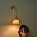 DecorBites™ Copper Ceramic LED Wall Light Fixture Pull Chain Switch Modern Wall Lamp