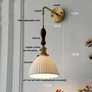 DecorBites™ Copper Ceramic LED Wall Light Fixture Pull Chain Switch Modern Wall Lamp