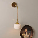 DecorBites™ Copper Ceramic LED Wall Light Fixture Pull Chain Switch Modern Wall Lamp