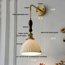 DecorBites™ Copper Ceramic LED Wall Light Fixture Pull Chain Switch Modern Wall Lamp