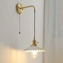 Vintage brass and ceramic led wall light bedroom sconce