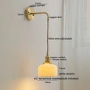 Vintage brass and ceramic led wall light bedroom sconce