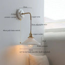 Vintage brass ceramic led wall light with ribbed glass living room