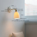 Vintage brass ceramic led wall light with ribbed glass living room