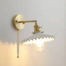 DecorBites™ Copper Ceramic Wall Sconce Pull Chain LED Wall Light