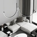 DecorBites™ Copper Chandelier: Nordic Minimalist Lines Pendant Light for Living Room Decor