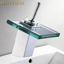Modern chrome waterfall bathroom faucet white ceramic basin mixer