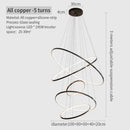 Modern decorbites copper circle chandelier living room led light