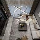 DecorBites™ Copper Circle Chandelier: Modern Minimalist Luxury for Living Room, Restaurant, Villa Staircase