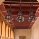 DecorBites™ Copper Cluster Pendant Light with 3 Bulbs for Corridors - Art Deco Barn Style