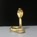 Golden brass cobra zodiac snake statue living room decor