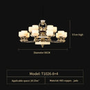 Decorbites copper jade duplex chandelier for living room branch design
